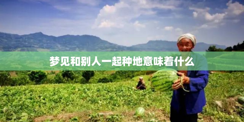 梦见和别人一起种地意味着什么