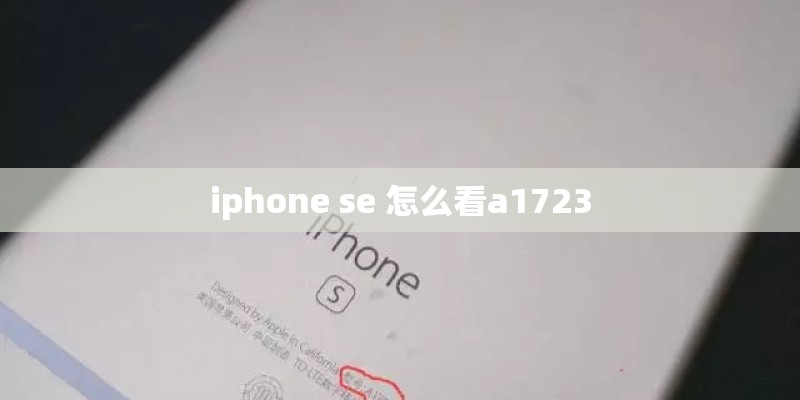 iphone se 怎么看a1723